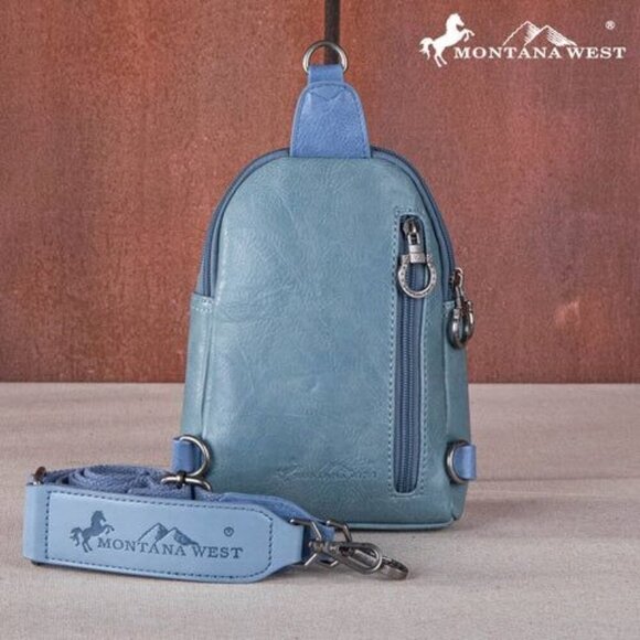 Montana West Embroidered Scroll Cut-out Collection Sling Bag - Picture 7 of 15